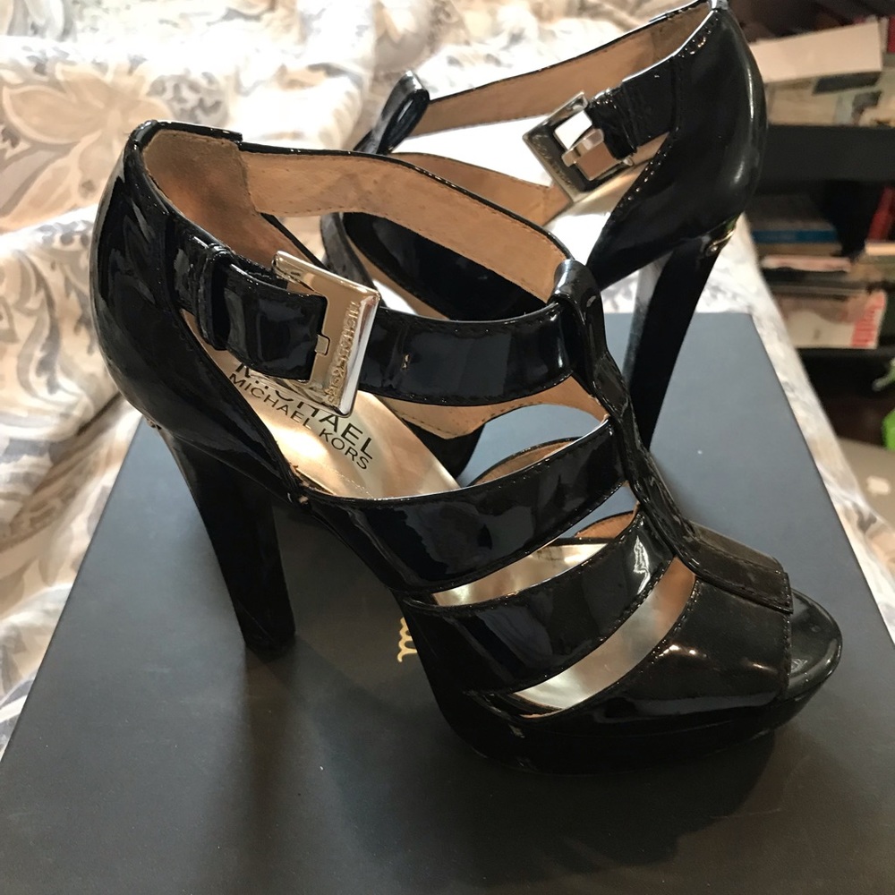Michael Kors black heels with straps